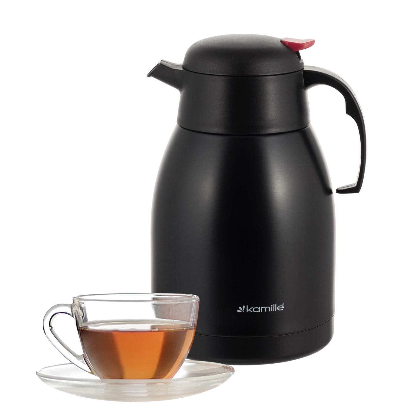 Термос из нержавеющей стали Kamille 1,5 л Черный матовый (2218)