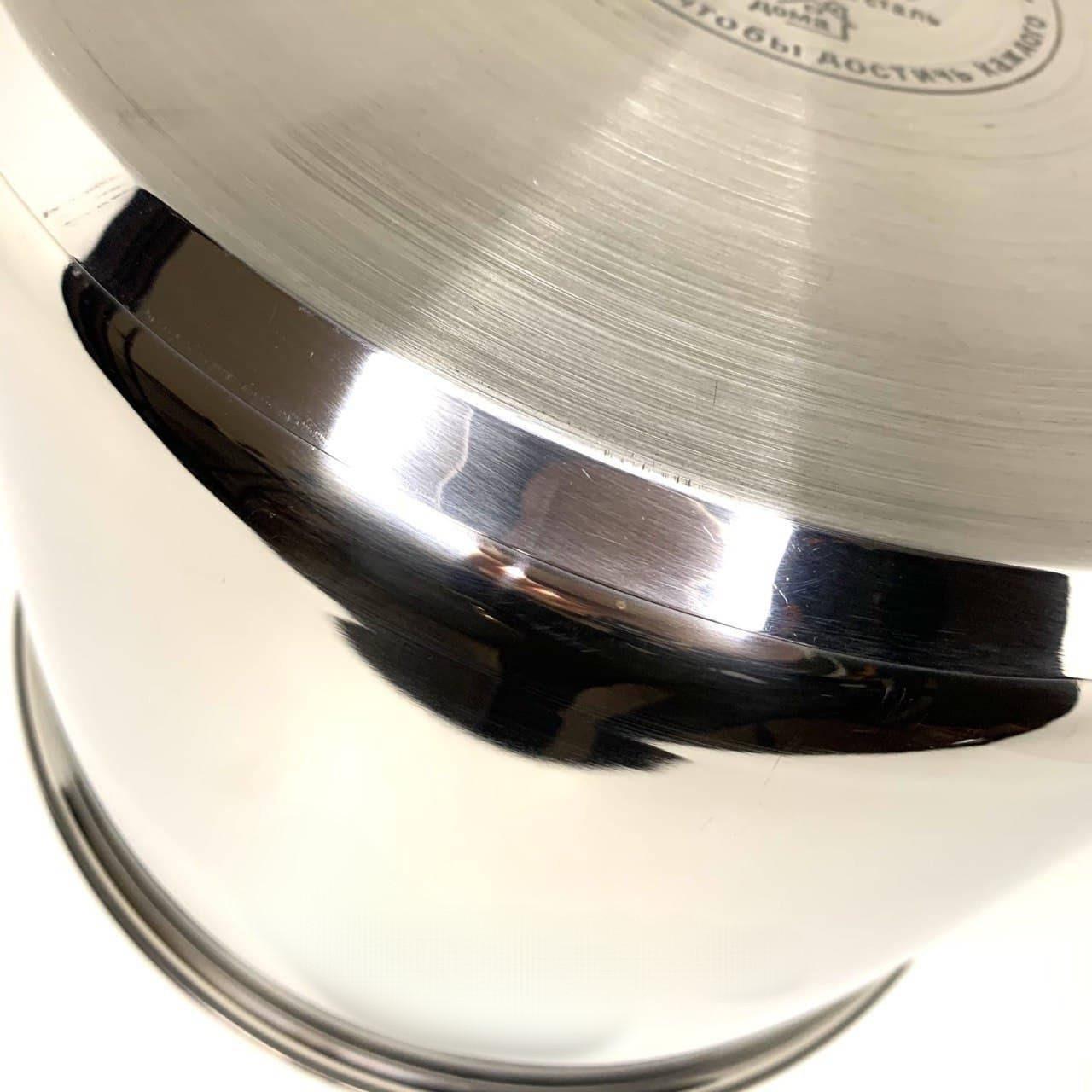 Кастрюля из нержавеющей стали со стеклянной крышкой 15,5 л ø 30 см - фото 3 Кастрюля из нержавеющей стали со стеклянной крышкой 15,5 л ø 30 см - фото 3