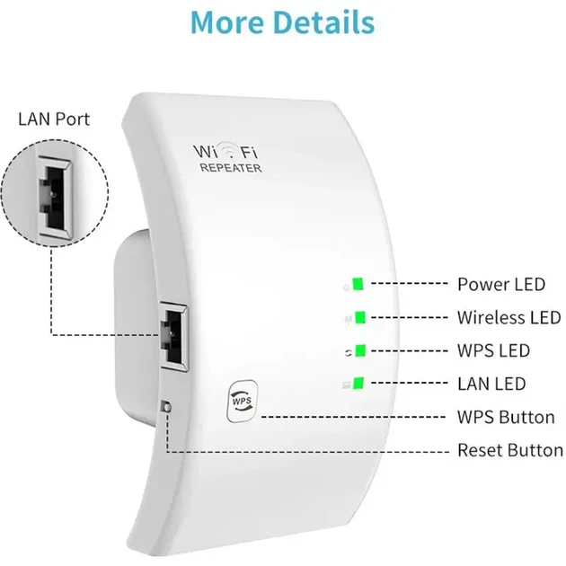 Ретранслятор NETVIP WiFi 300 Мбіт/с Wi-Fi (22115497) - фото 3