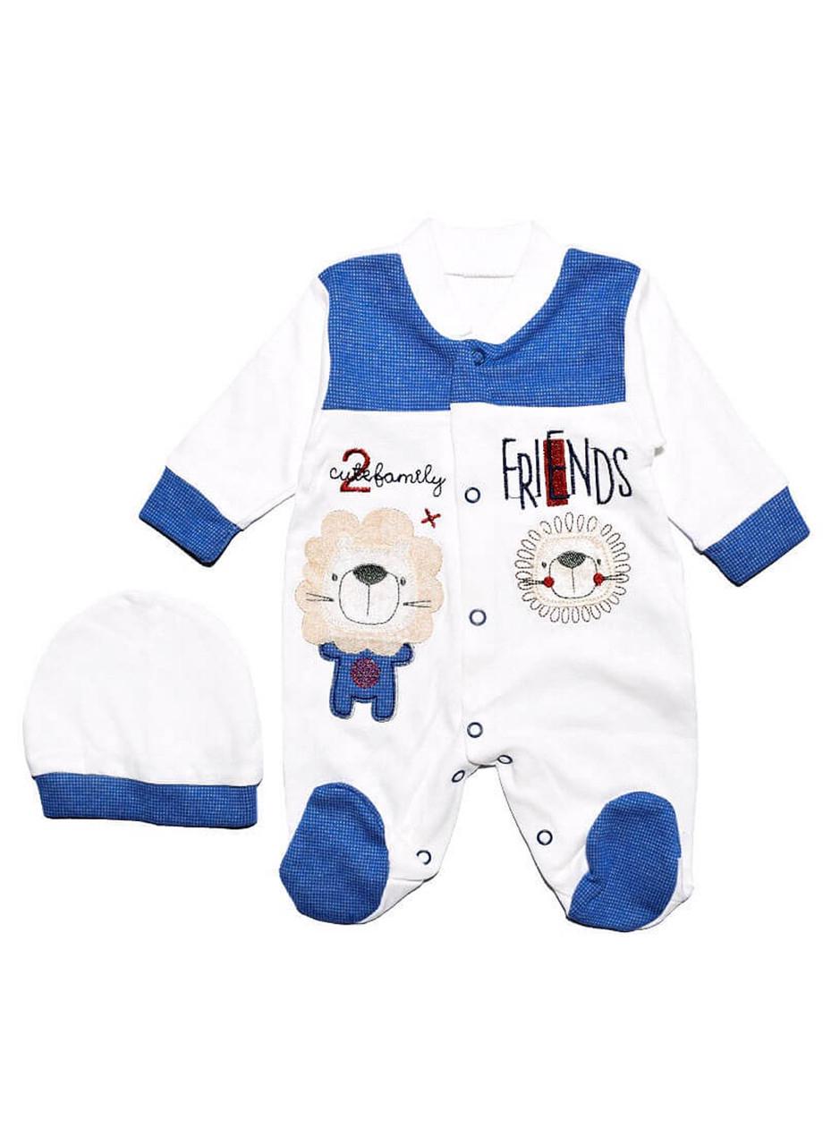 Комплект человечек/шапочка детский Baby Omorfo 3-6 мес. 62 см Разноцветный (2081861128)