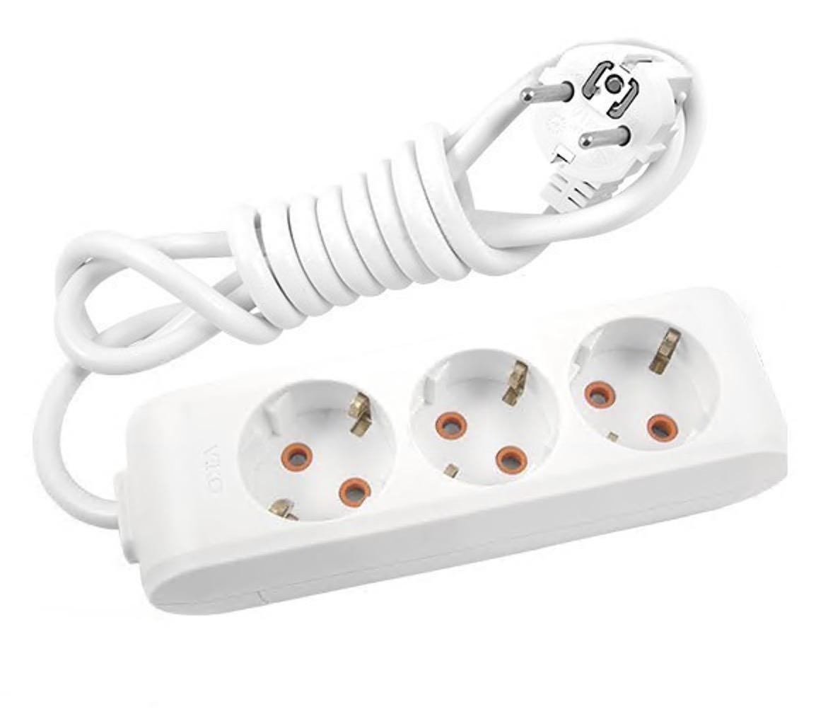 Подовжувач тримісний Viko Multi-Let з заземленням 2 м (27848363)