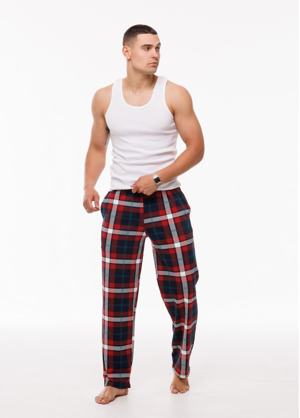 Штаны мужские Наталюкс домашние клетка 2XL Красный (9515149400151) - фото 2
