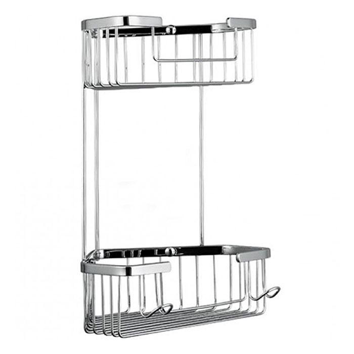 Полиця для ванної кімнати кутова Frap F351-1 двоярусна 240х320 мм Хром (31499829)