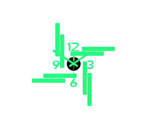 Часы настенные DIY цифры и полосы люминесцентные 40 см (3934)