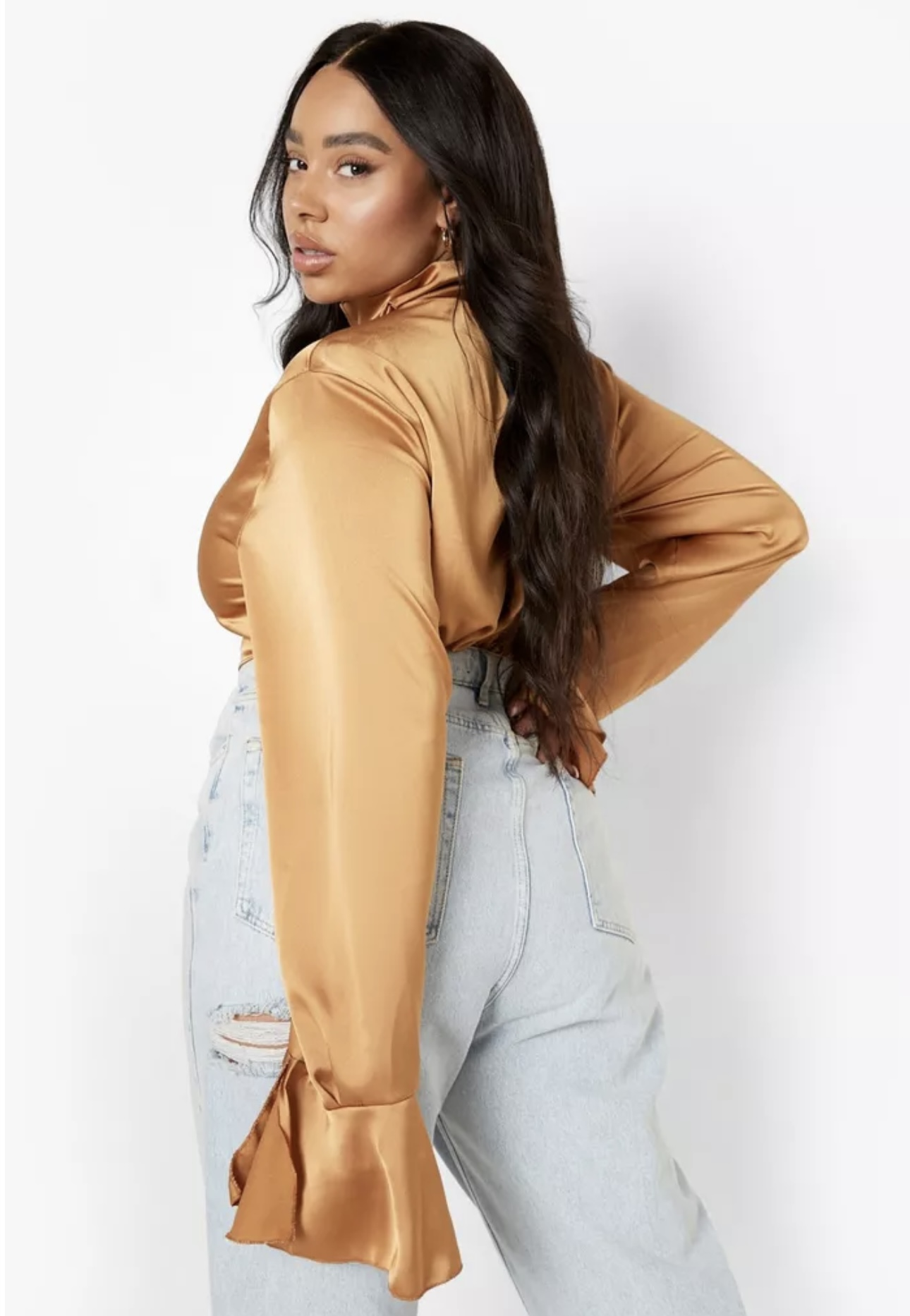 Блуза с чокером boohoo 258 XXL/3XL Бежевый (258) - фото 3