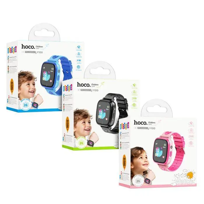Смарт-годинник дитячий Hoco Y100 Children Watch With Call Function Black - фото 6