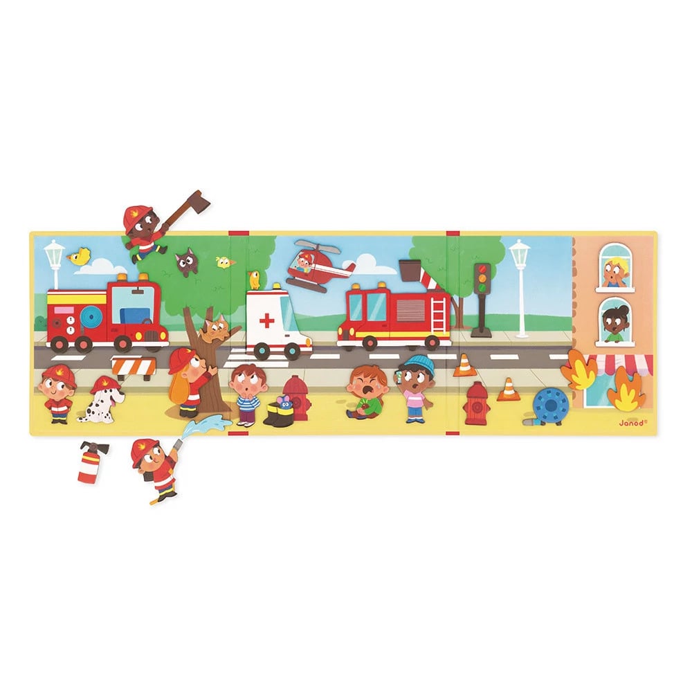 Магнитная учебная игра Janod Пожарники 30 элементов (J05453) - фото 3 Магнитная учебная игра Janod Пожарники 30 элементов (J05453) - фото 3
