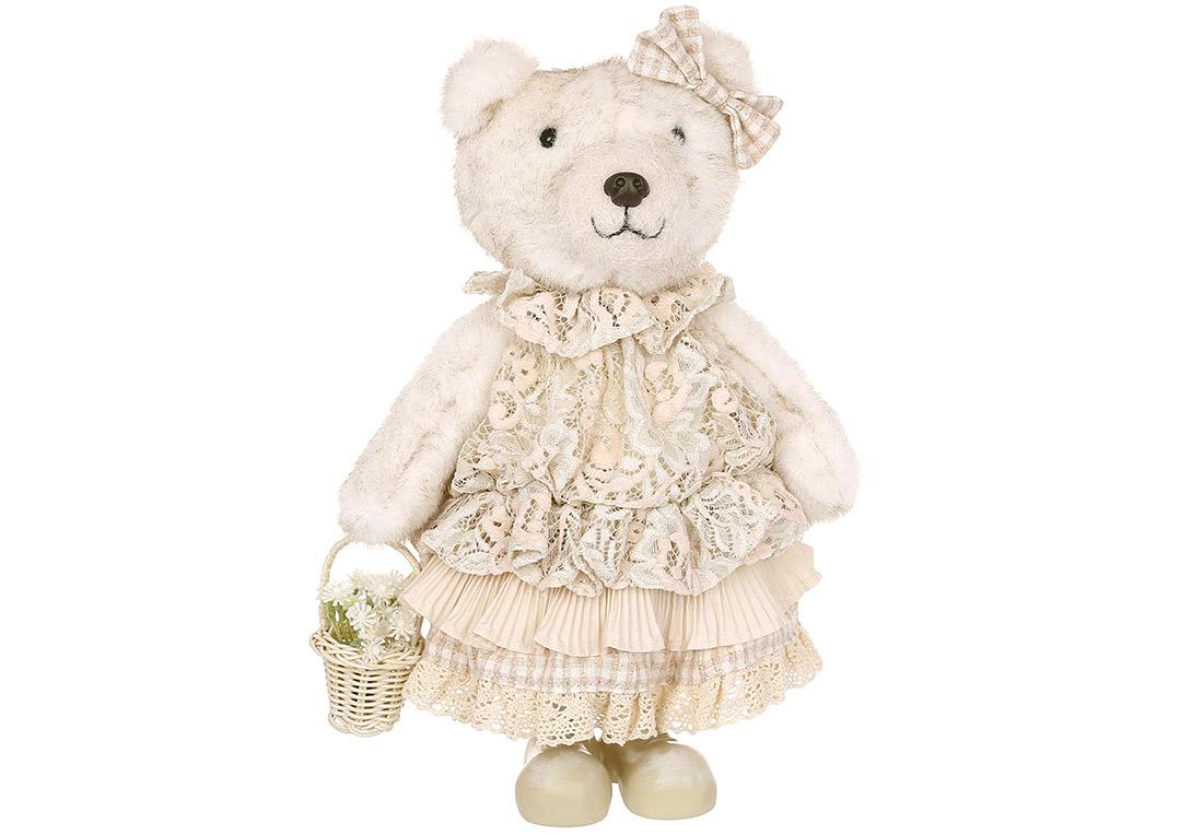 Декоративная фигура Мишка с корзиной 22x17x33 см (831-920)