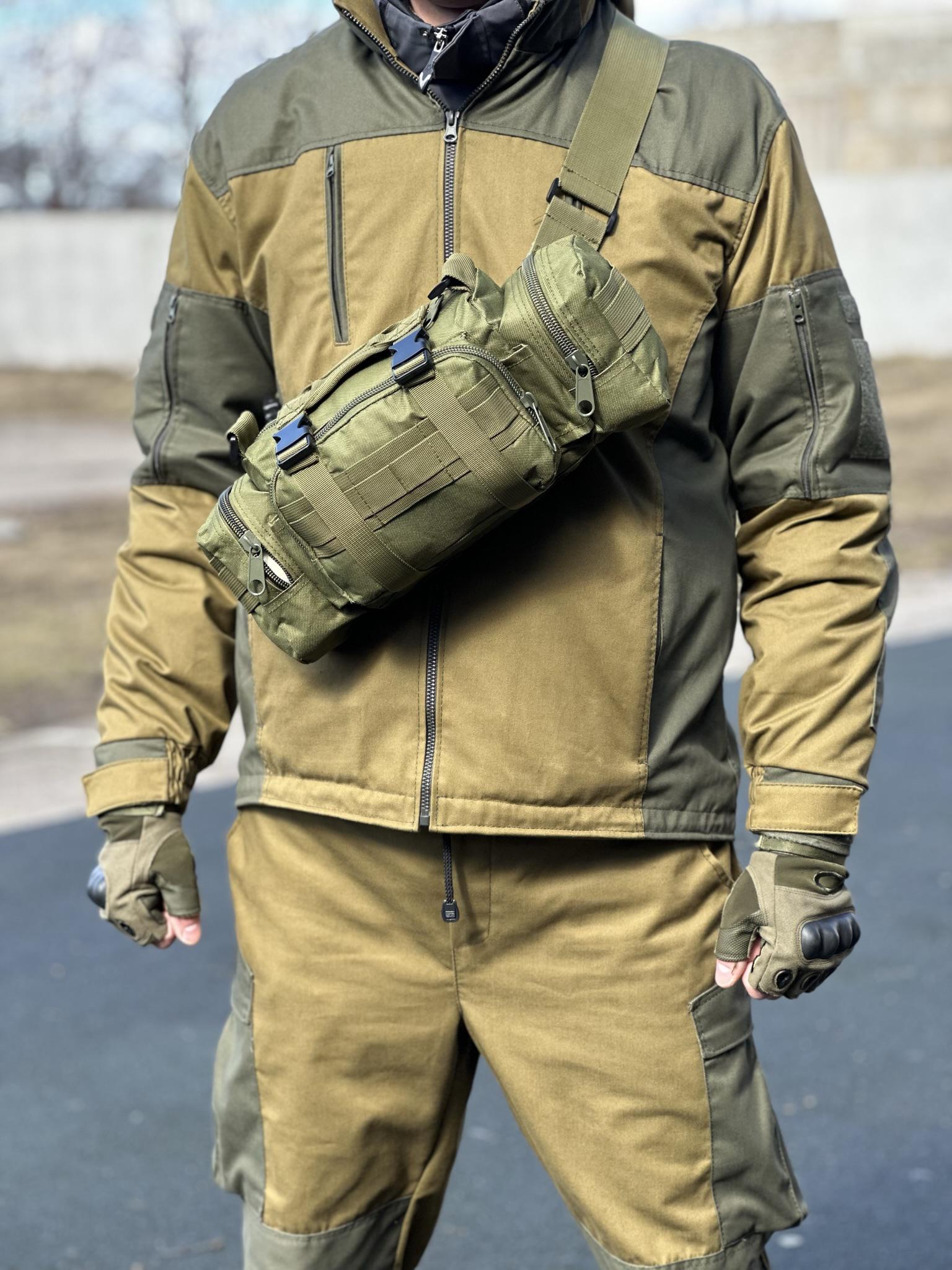 Сумка нагрудная поясная Tactic с ремнем на плечо 5 л Olive (104-olive) - фото 2 Сумка нагрудная поясная Tactic с ремнем на плечо 5 л Olive (104-olive) - фото 2