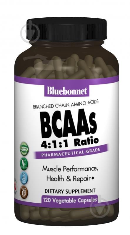 BCAAs (Разветвленные Цепи Аминокислот) Bluebonnet Nutrition 120 гелевых капсул