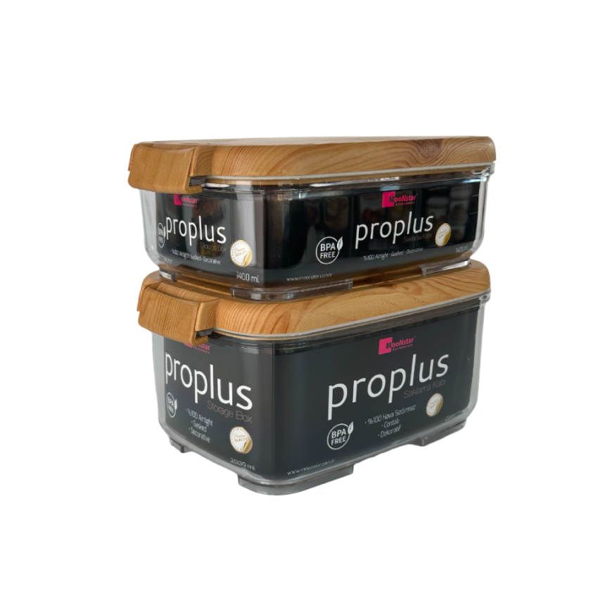 Набор пищевых контейнеров Motek ProPlus с бамбуковыми крышками 2 шт. (PRO-233B)