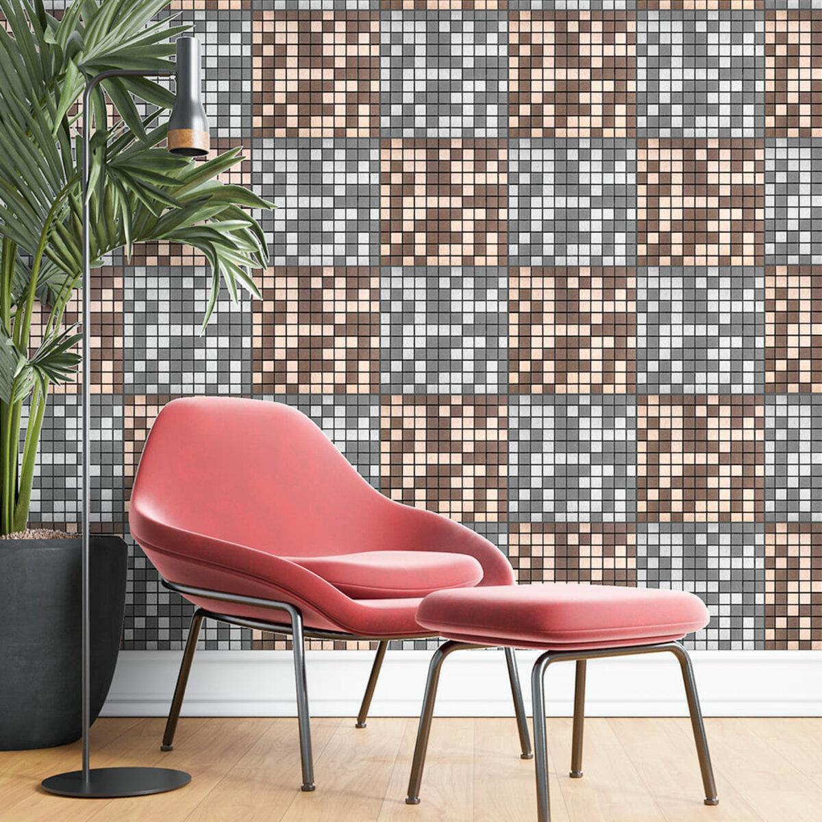 Плитка алюмінієва самоклеюча 300х300х3 мм Мідний мозаїка (SW-00001157) - фото 6 Плитка алюмінієва самоклеюча 300х300х3 мм Мідний мозаїка (SW-00001157) - фото 6