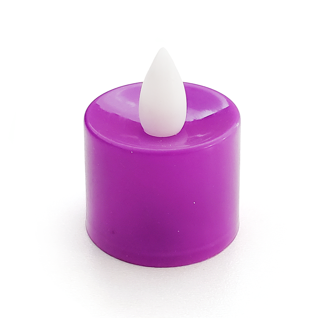 Свеча электронная на батарейках светодиодная с имитацией пламени 35х40 мм Фиолетовый (1690236466)