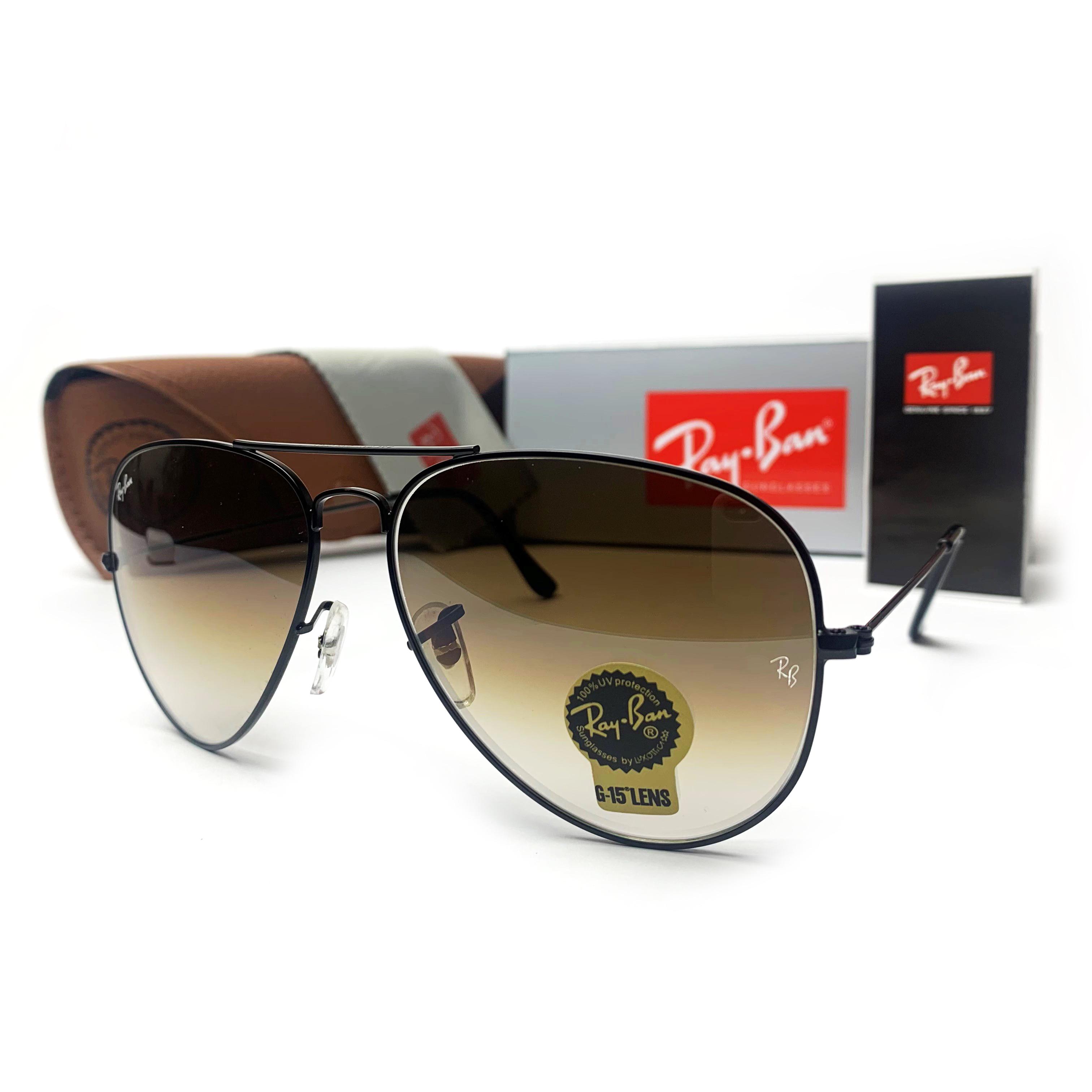 Солнцезащитные очки Aviator 3026 капли Коричневый градиент