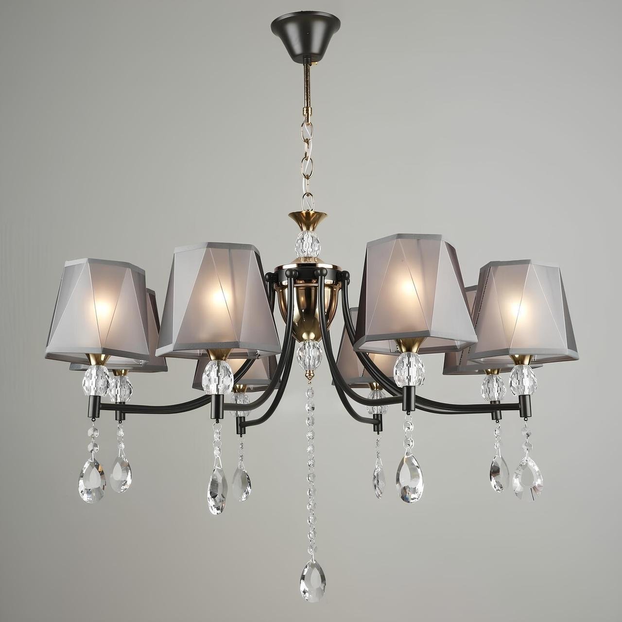 Люстра Sirius на восемь плафонов под лампу Е27 Черно-золотой (B NH5752/8 COFFEE+FGD)