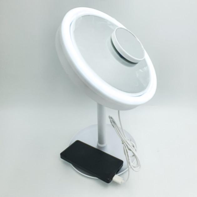 Косметичне дзеркало Cooling Beauty Mirror настільне кругле з LED підсвічуванням - фото 4