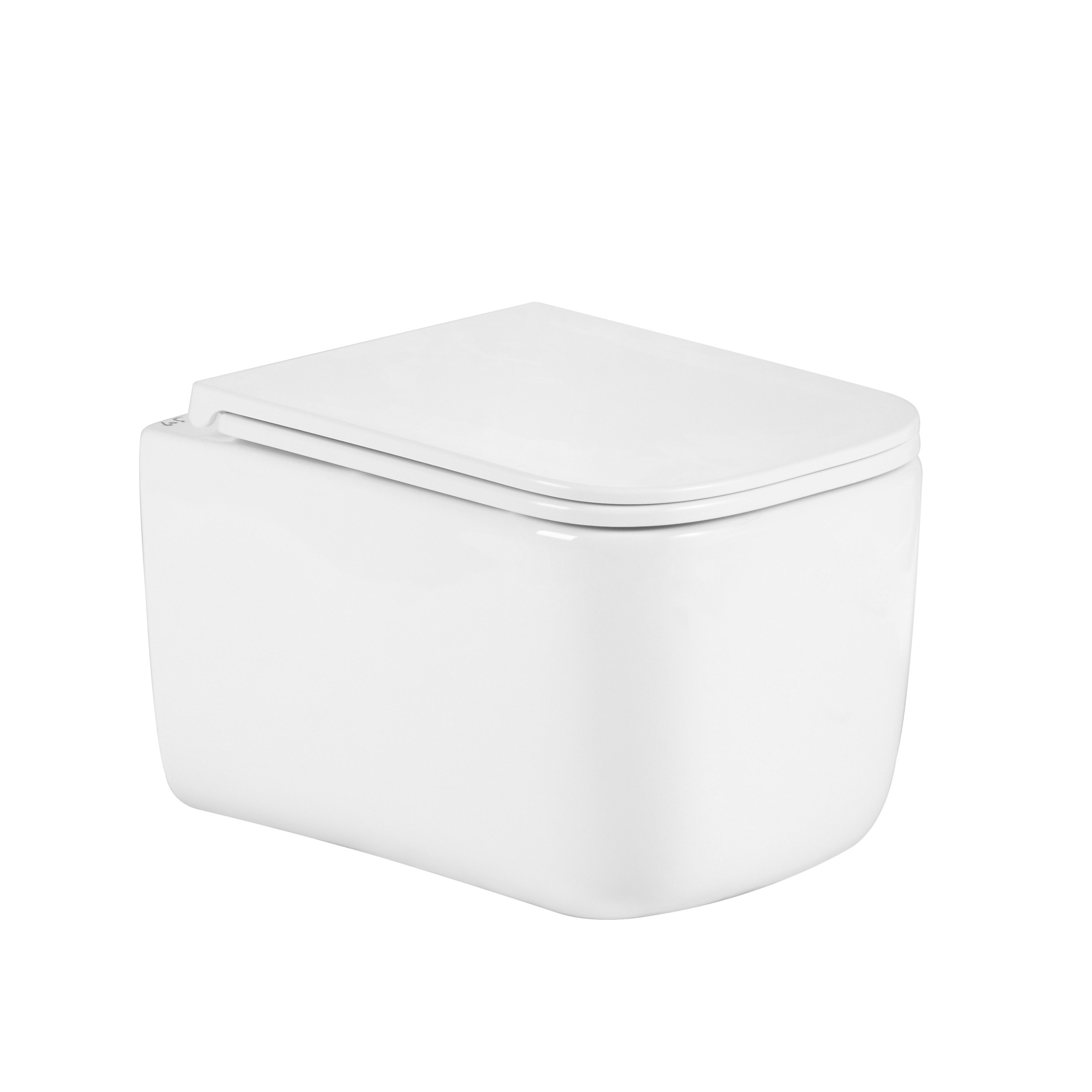Унітаз підвісний Qtap Gemini Ultra Quiet з сидінням Slim Duroplast/Soft-close/Quick Release 485х340х350 мм White (QTTAU26W49119)