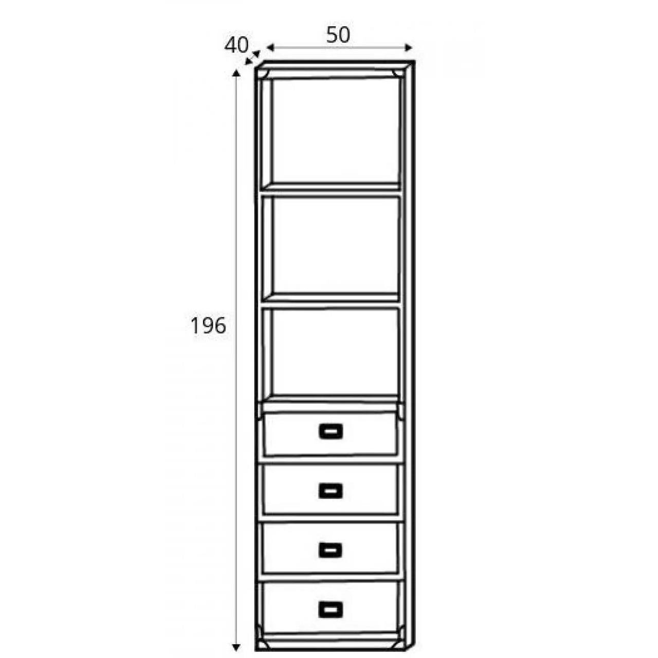 Пенал відкритий з ящиками ВМК Індіана JREG4SO/50 Дуб шутер (GRB-1610) - фото 2 Пенал відкритий з ящиками ВМК Індіана JREG4SO/50 Дуб шутер (GRB-1610) - фото 2
