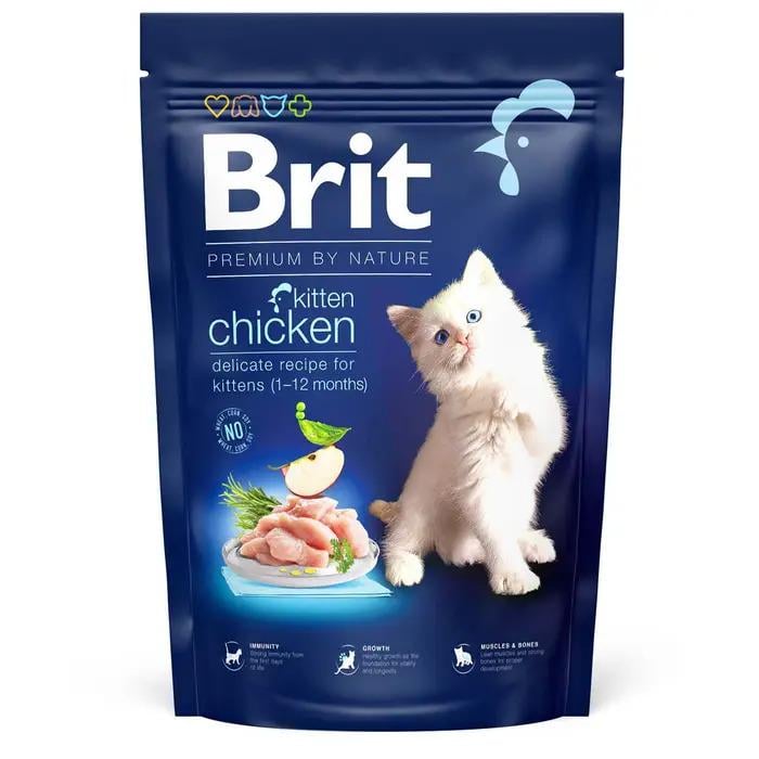 Корм для котят сухой Brit Premium by Nature Cat Kitten с курицей 1,5 кг (171858) - фото 1