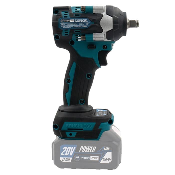 Гайковерт акумуляторний PROFI-TEC DTW500BL POWERLine 1×PT2040MP 4 А/г та зарядний пристрій (007602) - фото 4 Гайковерт акумуляторний PROFI-TEC DTW500BL POWERLine 1×PT2040MP 4 А/г та зарядний пристрій (007602) - фото 4