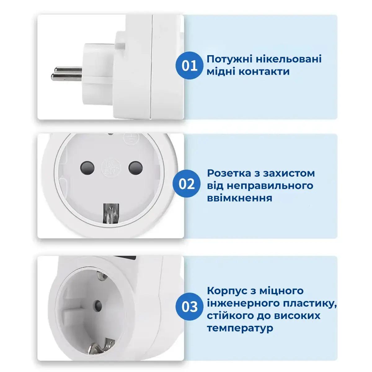 Реле напряжения в розетку Voltage protector Белый (1010852-White) - фото 2