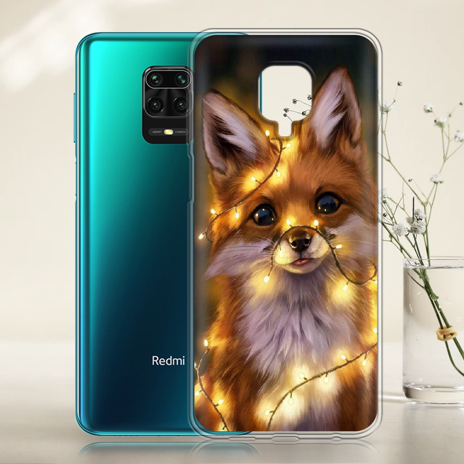 Чехол Boxface Xiaomi Redmi Note 9S Рождественская лиса Прозрачный силикон (39475-up2399-39475) - фото 2