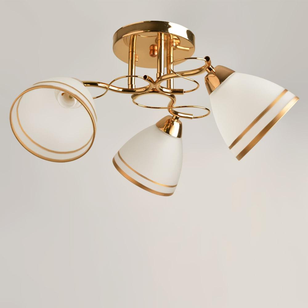 Люстра потолочная Light House SRS-19863/3 FG c каймой Золотой/Белый