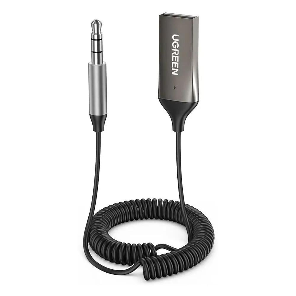 Адаптер автомобильный Ugreen 70601 Bluetooth 5.0 AUX с микрофоном Серый