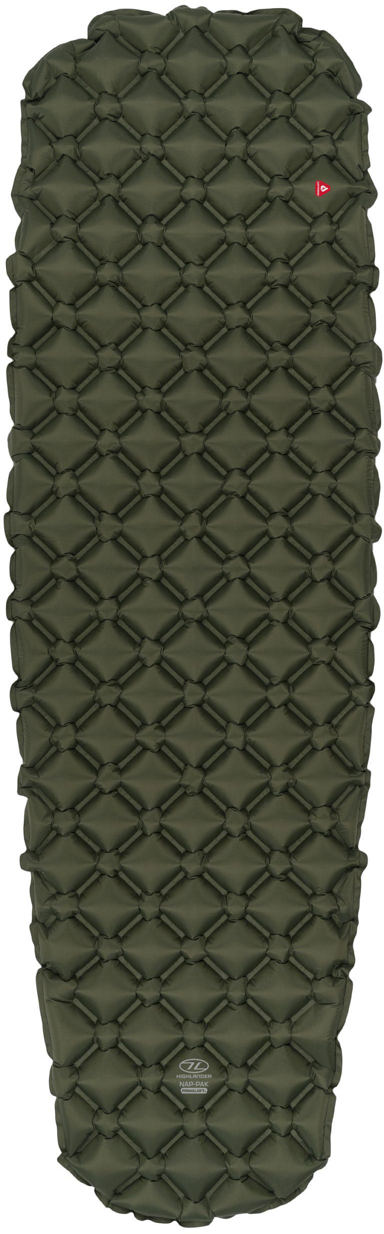 Килимок надувний Highlander Nap-Pak Inflatable Sleeping Mat PrimaLoft 5 см Olive (AIR072-OG) - фото 1