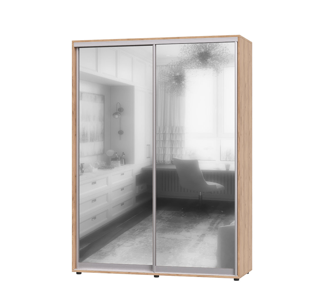 Шкаф-купе двухдверный Эверест ШК-02 170х60х220 см Дуб Крафт Золотой (07040)