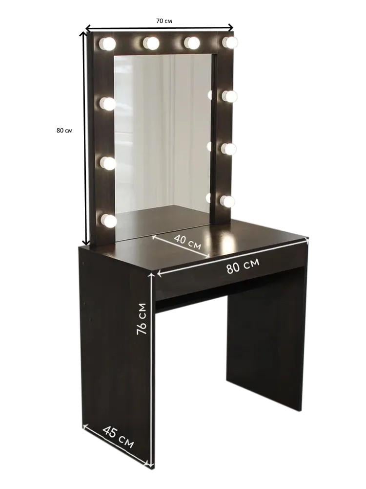 Макияжный стол Золушка 80х45х156 см Черный (087) - фото 3 Макияжный стол Золушка 80х45х156 см Черный (087) - фото 3