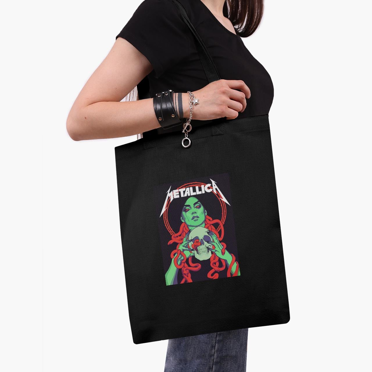 Эко сумка шоппер Metallica 41x35 см Черный (9227-2983-BKZ)