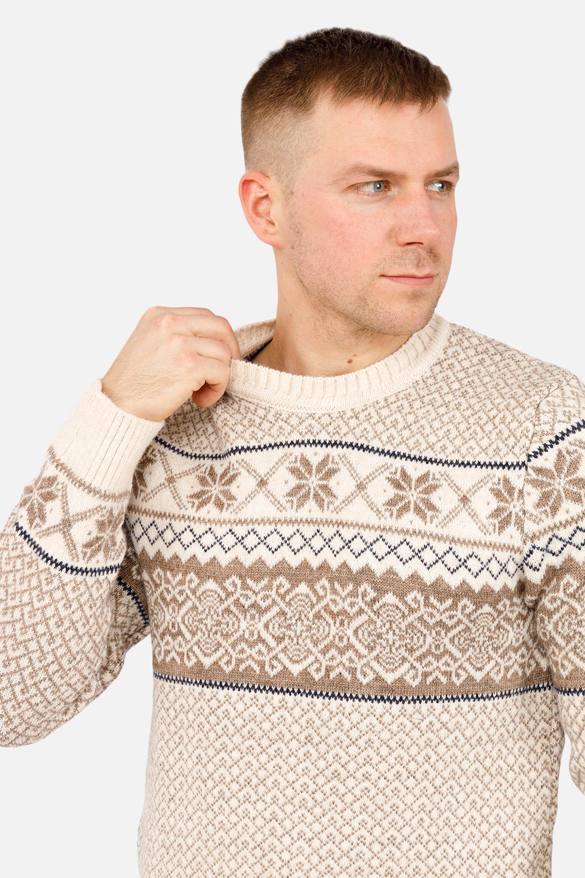 Джемпер чоловічий ЦБ-00263894 р. 46 Молочний (SKT001029852) - фото 3