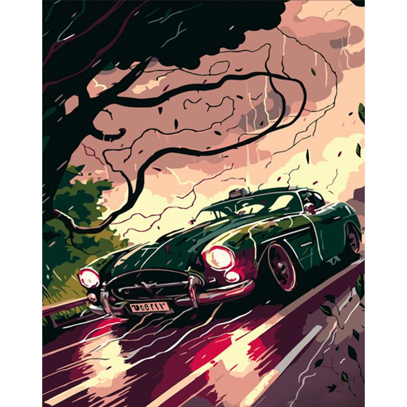 Картина по номерам Strateg Премиум Скорость при ветре с лаком 40х50 см (DY392)