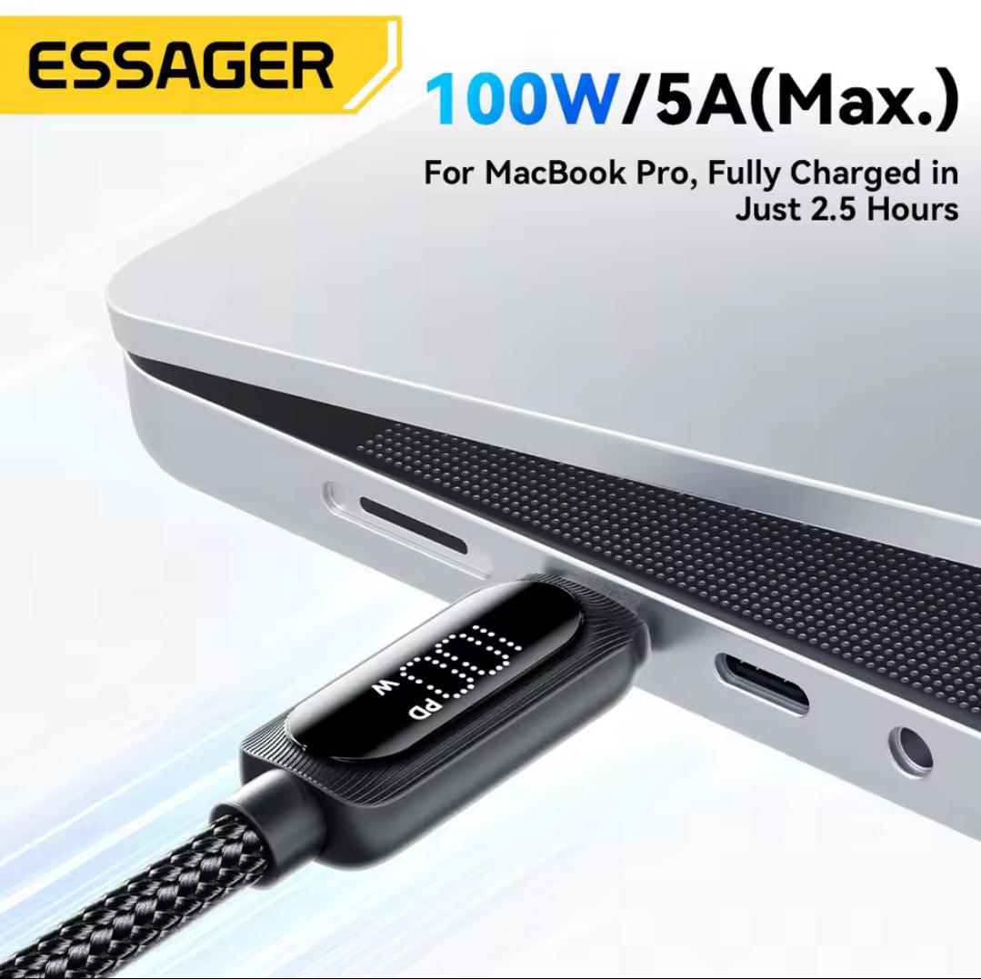 Кабель Essager Type-C PD 100w Fast Charge Black 2 м (26720013) - фото 5