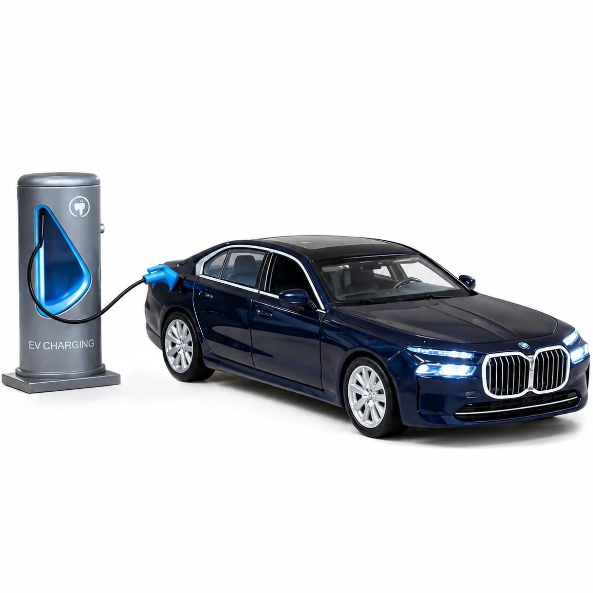 Игрушечная машинка -модель металлическая BMW i7 1:32 коллекционная со светом/звуком/инерцией и зарядной станцией (36997576) Игрушечная машинка -модель металлическая BMW i7 1:32 коллекционная со светом/звуком/инерцией и зарядной станцией (36997576)