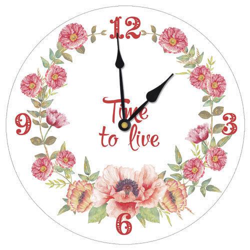 Часы настенные круглые Presentville Time to live 36 см (CHR K 15M050)