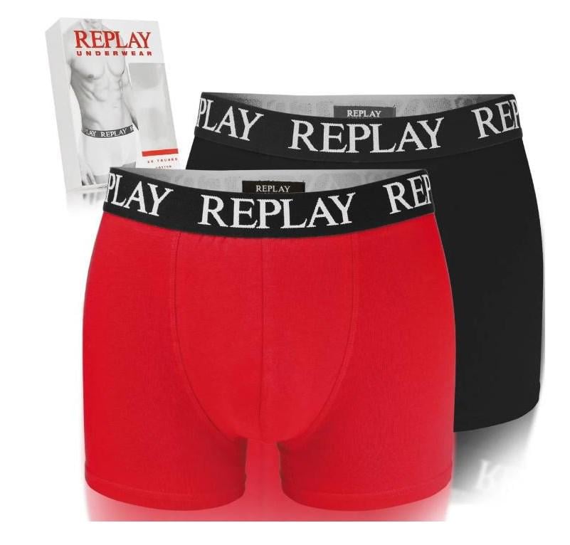 Труси боксери чоловічі анатомічні Replay 2 шт. XXL Чорний/Червоний (8658876) - фото 3 Труси боксери чоловічі анатомічні Replay 2 шт. XXL Чорний/Червоний (8658876) - фото 3