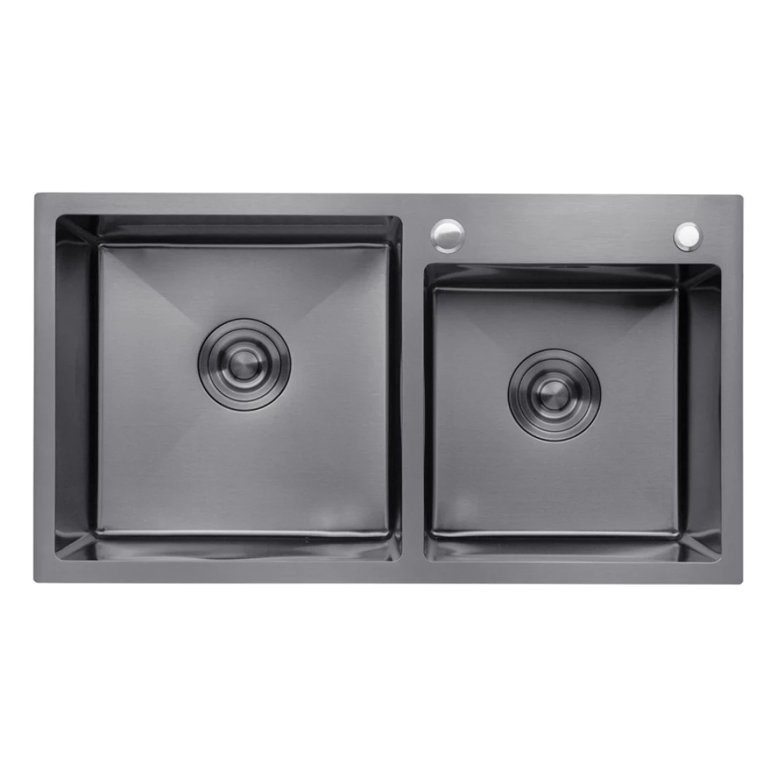 Мийка для кухні подвійна Kroner KRP Schwarze 7843ZHM PVD 3/1 мм Чорний (CV022797)