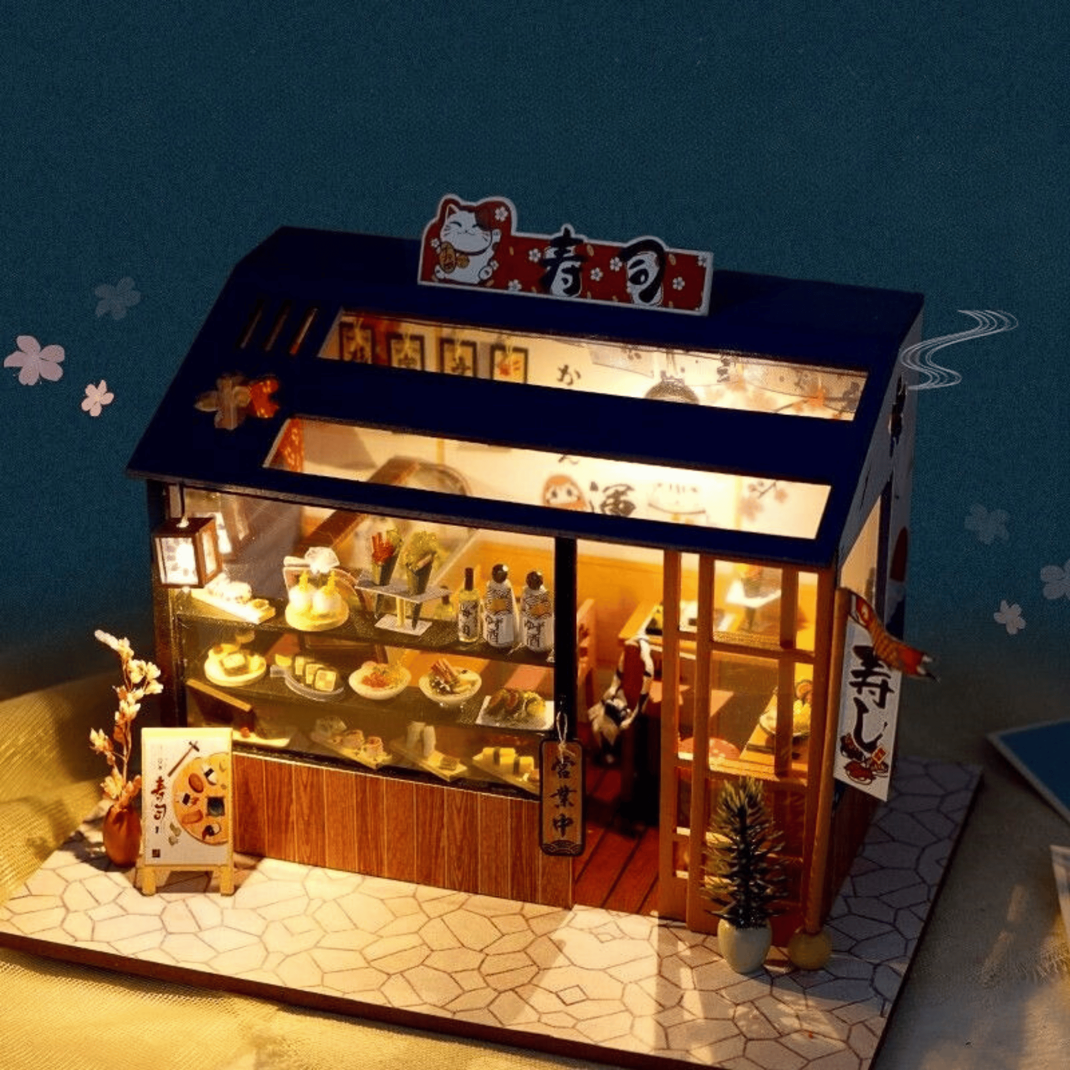 Румбокс конструктор DIY Суши-Ресторан 3D интерьерный (0034) - фото 4