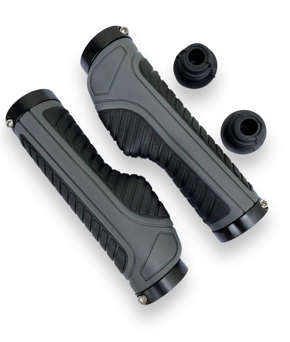 Грипсы велосипедные с металлическими кольцами Серый