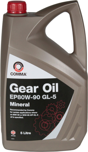 Трансмісійне масло автомобільне COMMA GEAR OIL EP80W-90 GL 5 5 л (EP80905L)