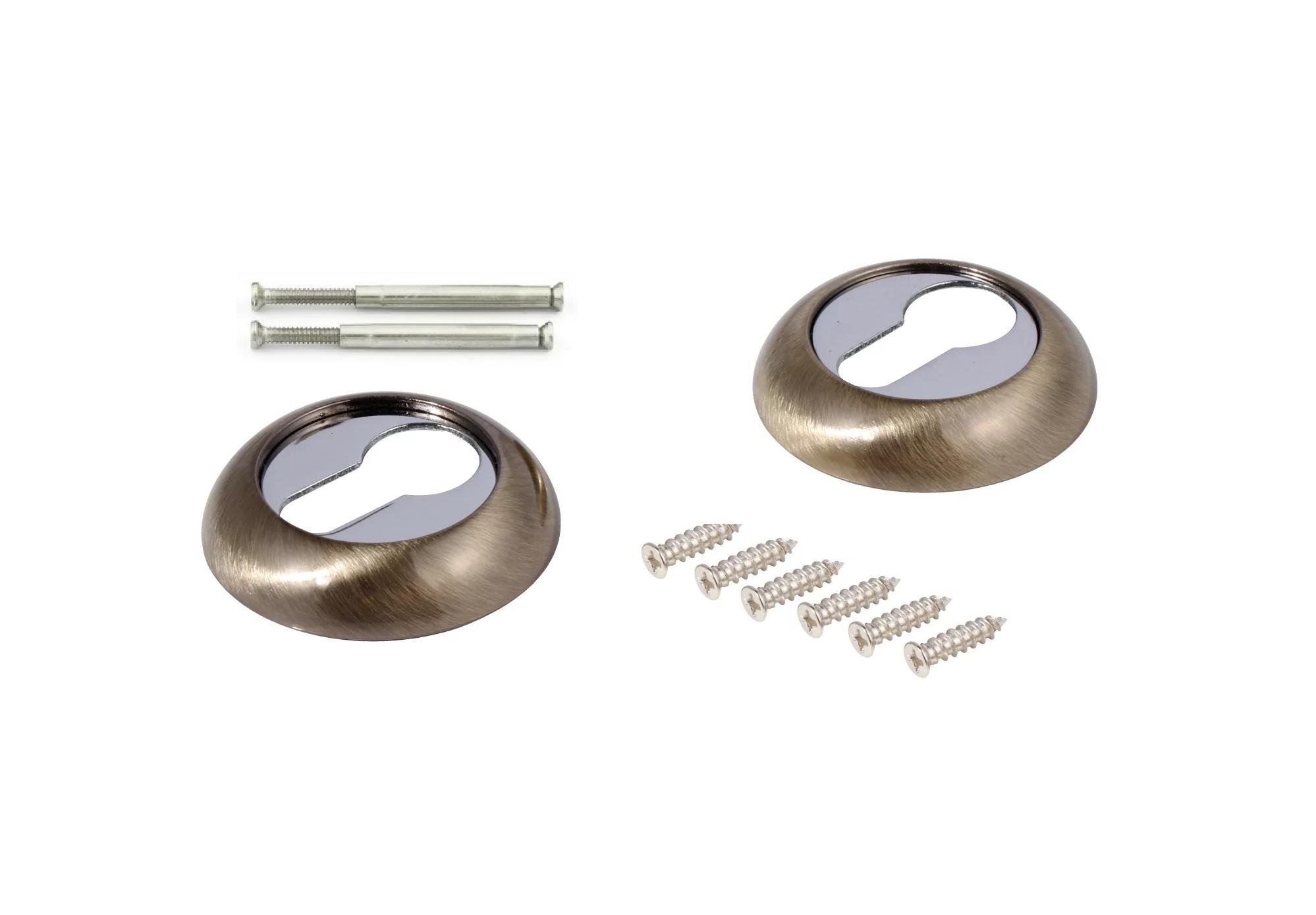 Накладка на розетке Sofia АР-R41 AB/СР под цилиндр круглая Бронза/Хром (ЭЭ961)