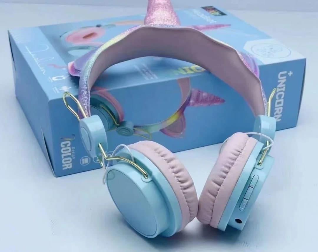 Беспроводные Bluetooth-наушники Wireless headSet Unicorn 808АН Единорог Pink - фото 4