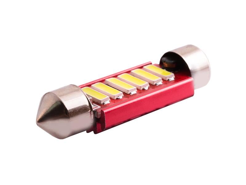 Автолампа светодиодная C5W SV8,5 12-24 В 41 мм SMD7020-6led Белый (2167)