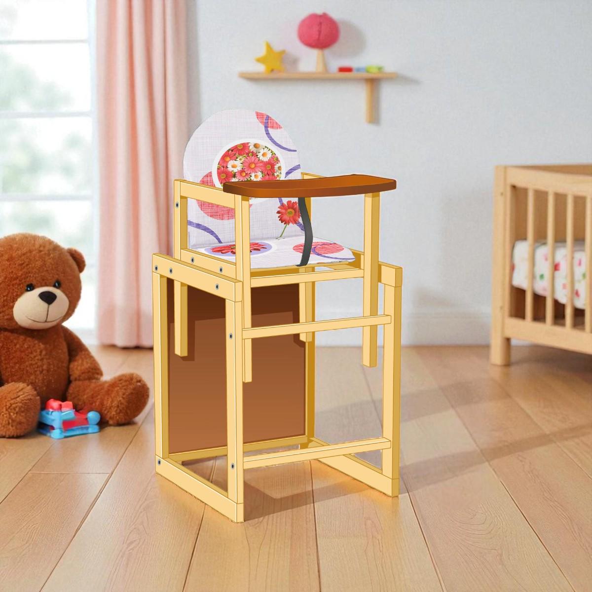 Стульчик для кормления Мася Красные цветы абстракция (№1210) - фото 2