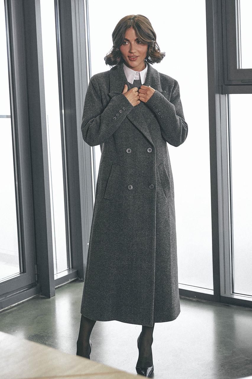 Женское пальто из французского кашемира L-XL Графитовый (2737170069)
