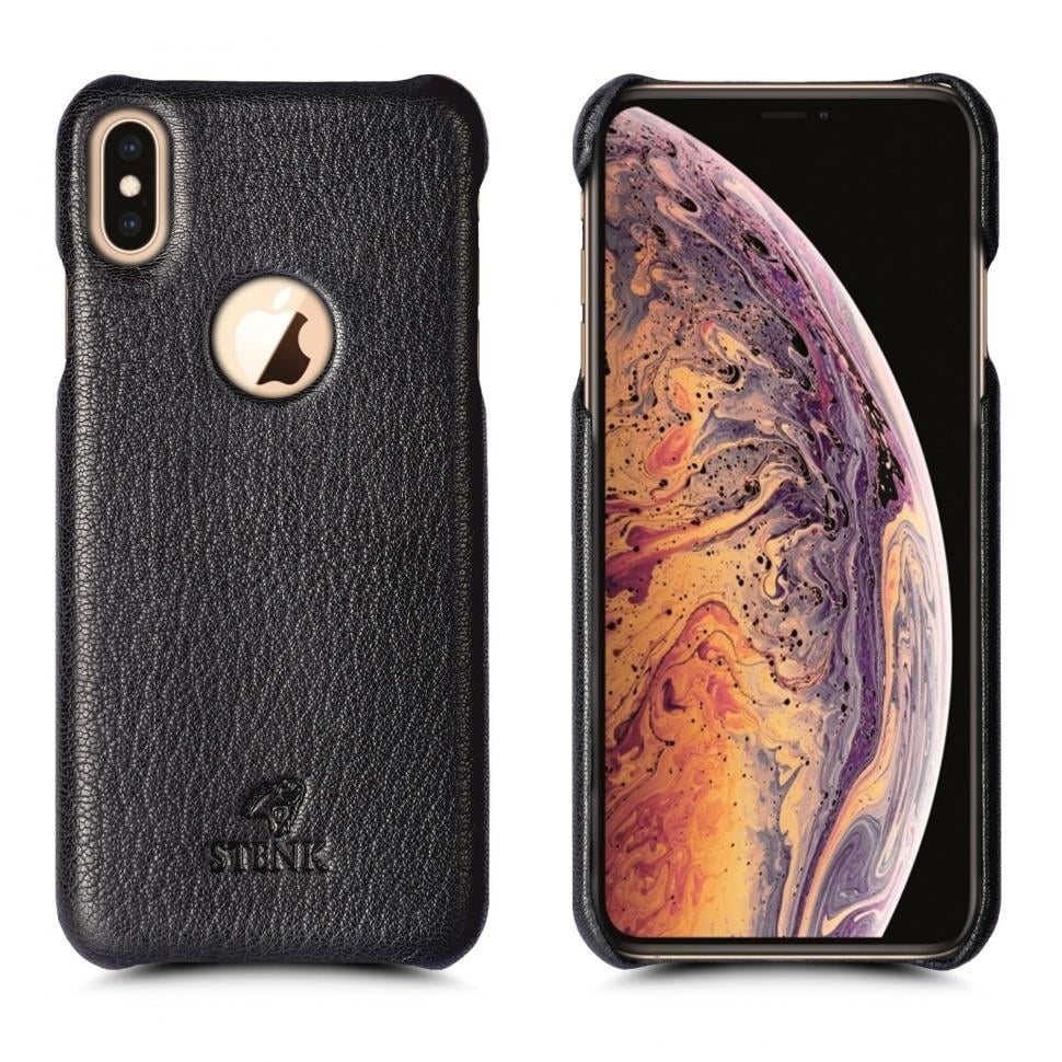 Накладка кожаная Stenk Cover для Apple iPhone Xs Max Черный (69218)