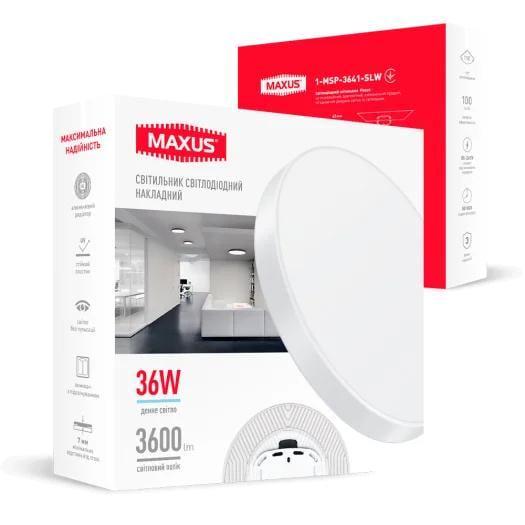 LED-світильник накладний Maxus SP Ceiling Circle Slim 1-MSP-3641-SLW 36W 4100K White (27552531)