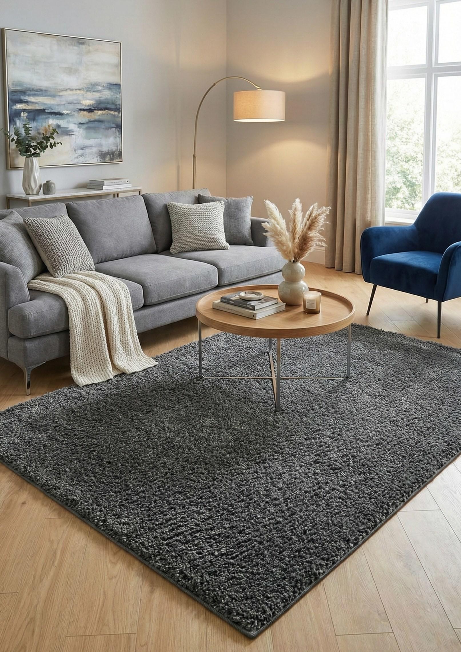 Ковер с высоким ворсом Loca 6365A 150x230 см Gray (34641523)